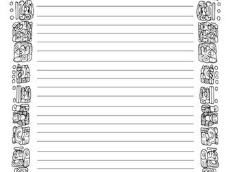 KS2 Mayan Civilisation - 2 Word Search Activities + Answers - Mayan Bordered Writing and Blank pages