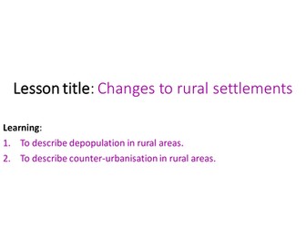 Depopulation and counter-urbanisation in the countryside