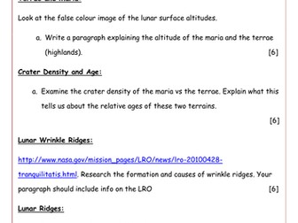 Lunar Rilles and Wrinkle Ridges - GCSE Astronomy