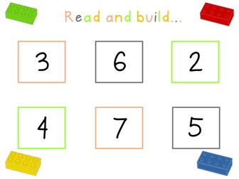 Number recognition - Read and build with Lego bricks to 10 and 20.
