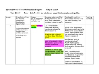 Sherlock Holmes Detective Genre Medium Term Plan/SOW English KS3 LAP/SEN