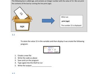 Variables - GCSE Computer Science OCR 9-1 Programming with Python ...