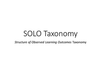 Solo Taxonomy