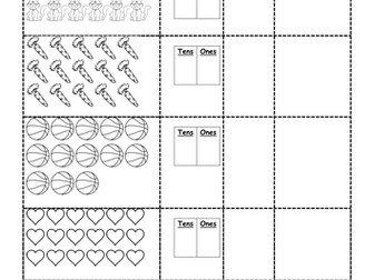 Math worksheet for place value and number name