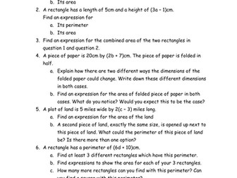 Expanding Single Brackets - Problem Solving Tasks