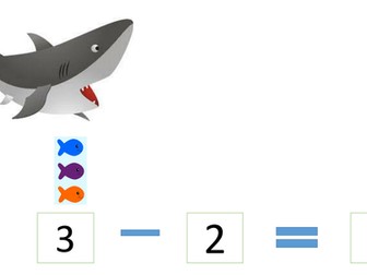 Subtraction shark and fish themed powerpoint