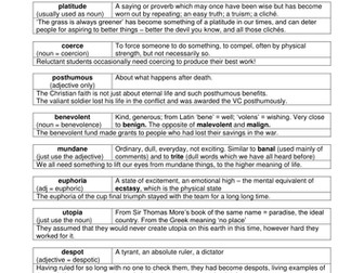 Advanced Vocabulary for GCSE Students