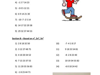 Quadratic Sequences Differentiated with Answers