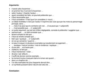 Some useful phrases for using when writing a literature essay (Bonjour Tristesse but can be adapted)