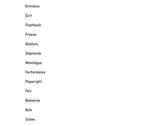 Drama Vocabulary