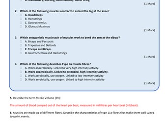 Edexcel GCSE Anatomy and Physiology Mid Term Assessment 2