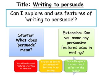 Writing to persuade- writing task related to A Christmas Carol