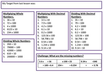 Multiplying and Dividing By Powers of 10
