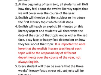 Whole School Literacy Tracker