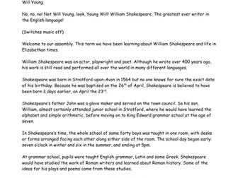 Shakespeare's plays assembly script