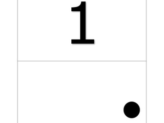 Subitising cards 0 to 20 with dots on reverse, 1 more, 2 less etc and a blank