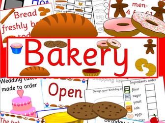 Bakery role play pack + Five Currant Buns number rhyme pack