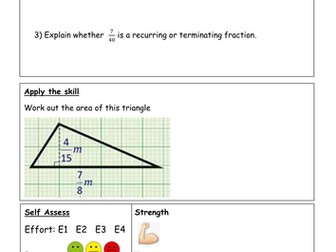 Fractions mastery and problem solving