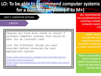 BTEC IT_LEVEL3_UNIT 2_Computer systems-recommending a new system