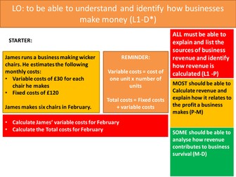 BTEC NQF Business Level 2_Unit 2_Revenue