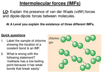 Van der Waals forces and dipole-dipole forces