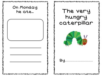 The Very Hungry Caterpillar - days of the week writing booklet
