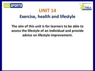 Level 3 BTEC Sport Unit 14 - Exercise, health and lifestyle