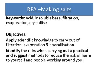 AQA GCSE (2016 9-1 spec) Required Practical: Making Salts
