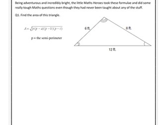 The Maths Heroes Discover Formulae