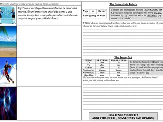 La Ropa. Writing Tasks