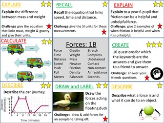 Forces- Revision Grid KS3 Activate (1B)