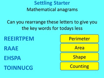 Area and perimeter by counting the squares