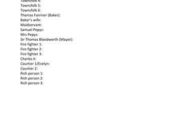 Great Fire of London Play Script