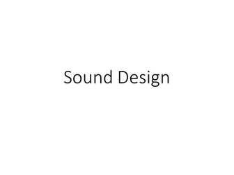 Sound Design for Drama