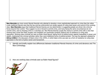 Lesson 9- Neo-Marxist theory- A Level sociology AQA, Crime and Deviance