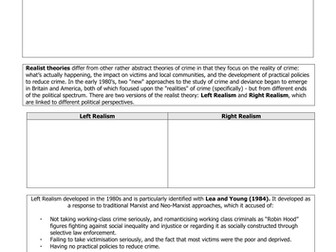 Lesson 13- Left Realism 1of2- A Level sociology AQA, Crime and Deviance