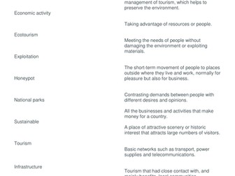 Tourism Starter Activity