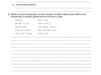 Exploring causes of variation -New KS3 CURRICULUM