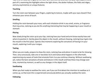 Mindfulness Scheme of work