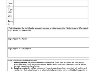 Lesson 15- Right Realism 1of2- A Level sociology AQA, Crime and Deviance
