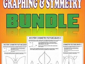Mystery Pictures, Graphing & Symmetry Math Bundle - 8 Pictures