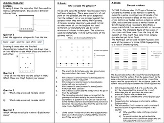 Chromatography Worksheet