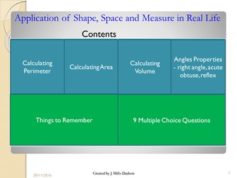 Functional skill on Space, Shape and Measure
