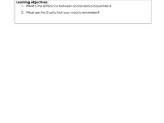 Measurement and their errors Student Lesson Plan and Specification