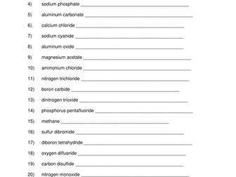 WRITING CHEMICAL EQUATIONS WORKSHEETS WITH ANSWERS | Teaching Resources