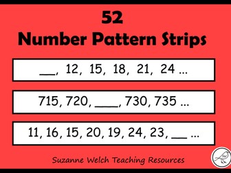 Math Pattern Strips (Algebra)  -  Numbers