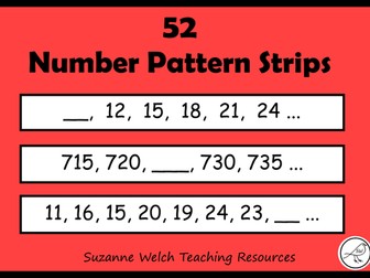 Math Pattern Strips (Algebra)  -  Numbers