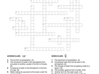 The Water Cycle Word Puzzles | Teaching Resources