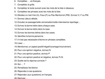 New AQA GCSE French translation worksheets