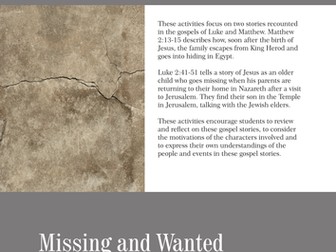 Missing or Wanted - Activities for Teaching the Childhood of Jesus